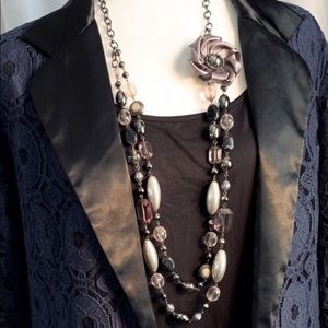 Gray Beaded Necklace